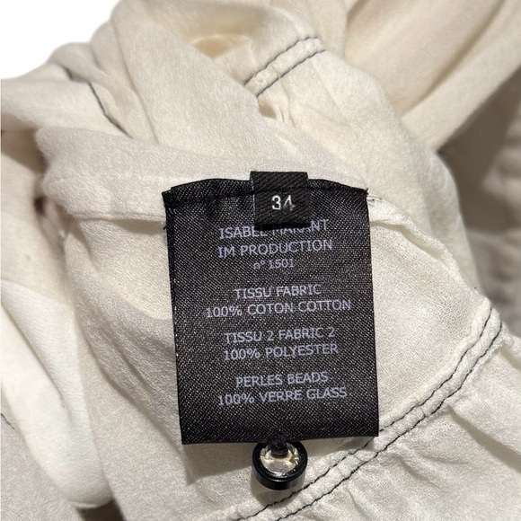 Isabel Marant Cream Blouse with Black Button Accents - Picture 5 of 5